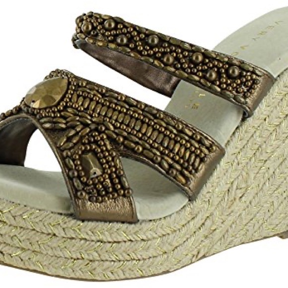 Very Volatile Surplus Bronze Wedge Sandals - Picture 6 of 6